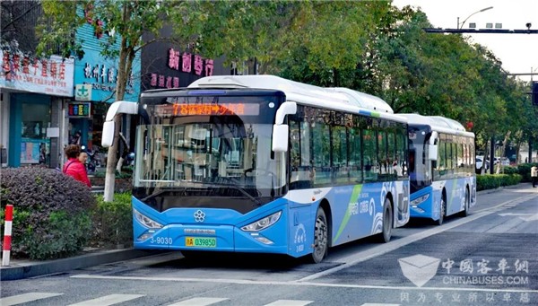 流动的“蓝天白云” 70台银隆新能源纯电动公交杭州上线