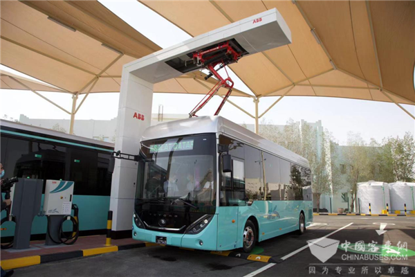 首批中国宇通造卡塔尔世界杯专用电动客车亮相多哈