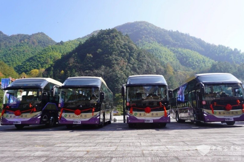 安凯N90E纯电动景交车批量交付黄山