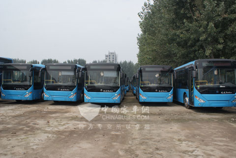 蚌埠公交采购的63台中通燃气客车