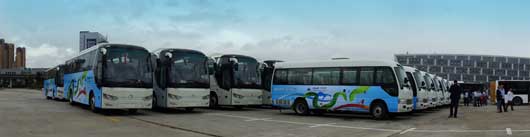 金旅150台纯电动客车为青运会提供交通保障服务