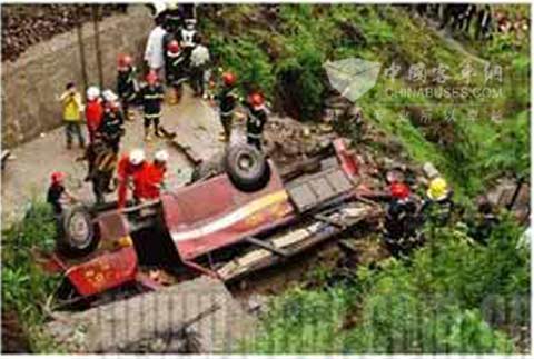 2007年4月23日一辆“渝B64487”客车因抢车道超速行驶坠落十几米的桥下，致使22人当场死亡，10人不同程度受伤。