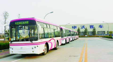 青岛申沃客车为世博会生产的公交车